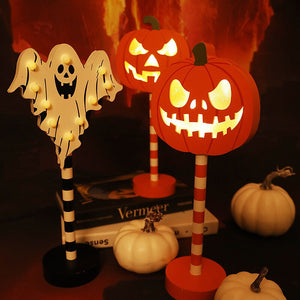 Halloween Party Decors Wood Sign Pumpkin Ghost Bat Night Lamp Halloween Ghost Festival Party Decorations for Home 2023 Christmas acacuss