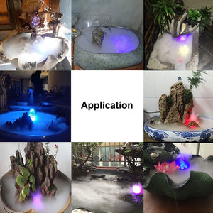 Halloween Party Mist Maker Ultrasonic Water Pond Fountain Fogger With 12 LED Light Flashes For Fish Tank Vase Birdbath Decor acacuss