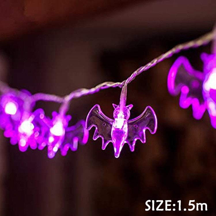 Halloween Pumpkin Bat Spider Light String Glowing Horror Led Decorative Lamp Trick Or Treat Happy 2023 Halloween Day Decor acacuss