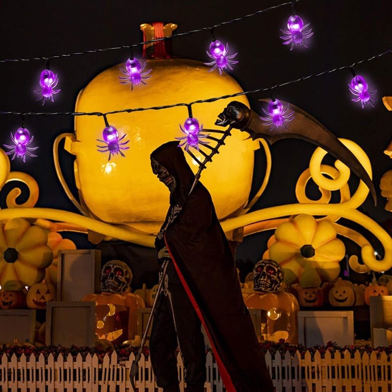 Halloween Pumpkin Bat Spider Light String Glowing Horror Led Decorative Lamp Trick Or Treat Happy 2023 Halloween Day Decor acacuss