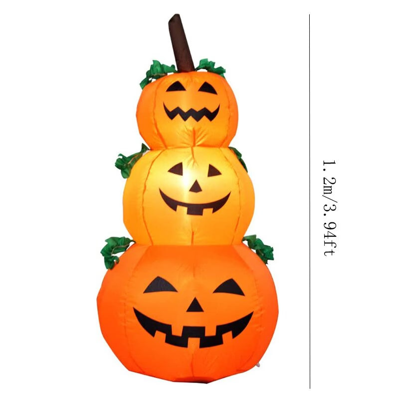 Halloween Pumpkin Ghost 120CM Giant Inflatable LED Lighted Toys 3 Jack-O-Lanterns Yard Graden Home Decoration Party Props Airbow acacuss
