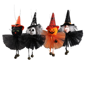 Halloween Pumpkin Ghost Witch Black Cat Pendant Scary Witch Hanging Oranments Happy Halloween Party Decoration for Home 2023 acacuss