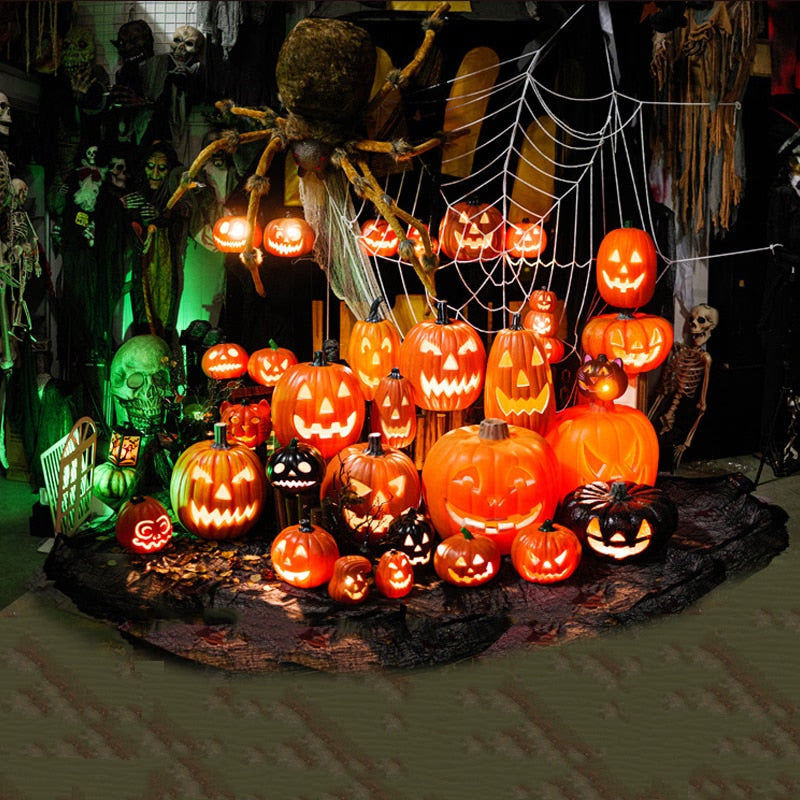 Halloween Pumpkin Led Light Lamp Creative Lantern Decoration Flashing Light Gypsophila Ghost Festival Dress Up Glowing acacuss