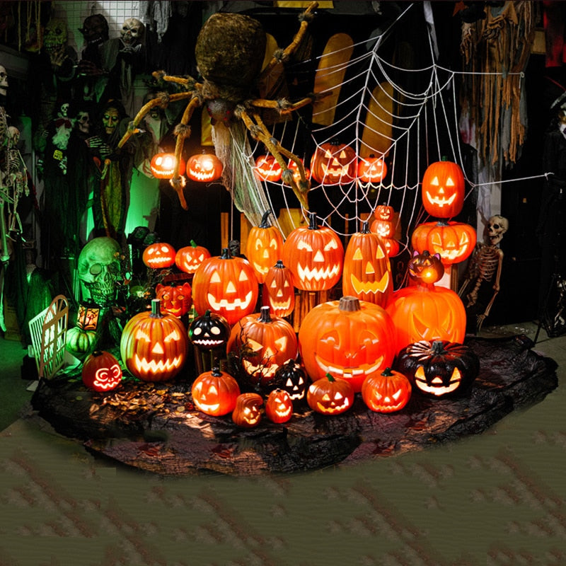 Halloween Pumpkin Led Light Lamp Creative Lantern Decoration Flashing Light Gypsophila Ghost Festival Dress Up Glowing acacuss