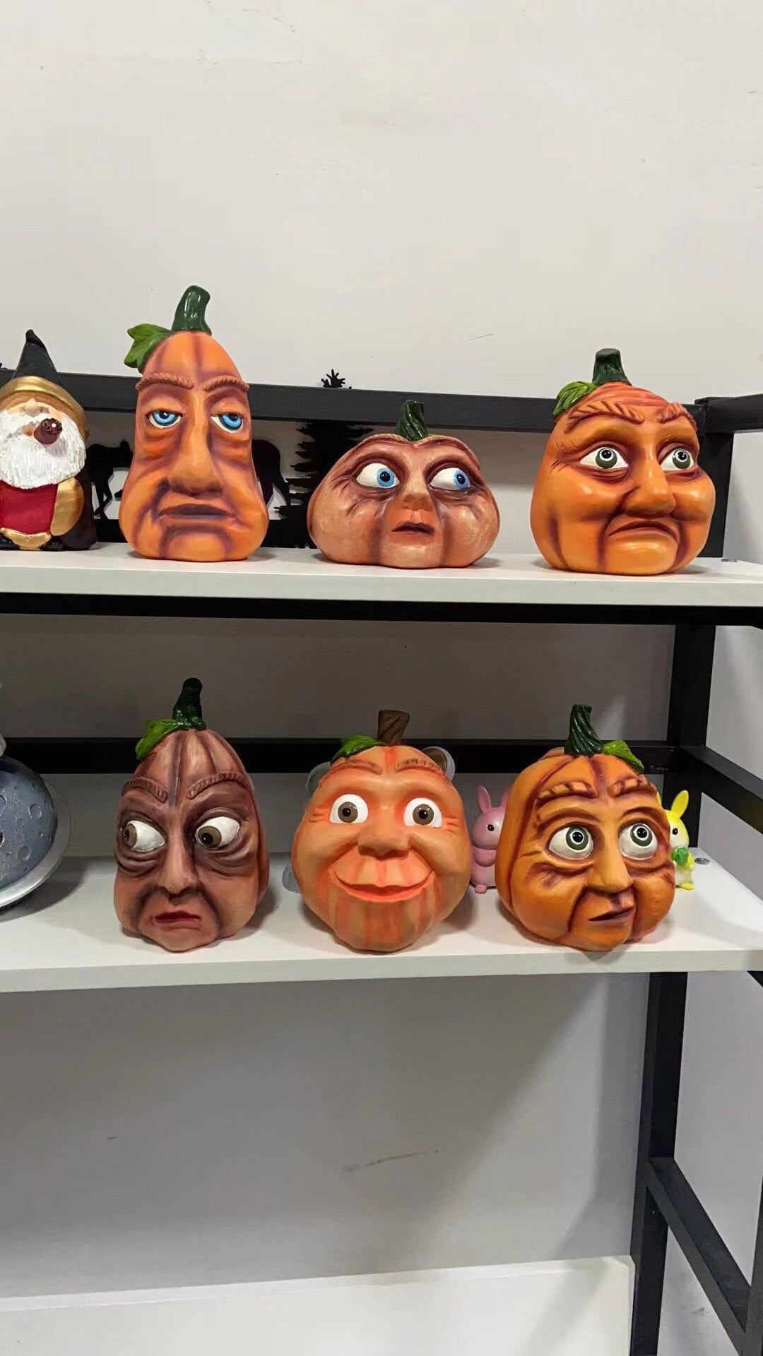 Halloween Pumpkin Outdoor Garden Decoration Ghost Party Pumpkin Six Weird Resin Crafts Ornaments acacuss