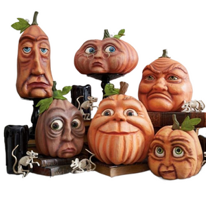 Halloween Pumpkin Outdoor Garden Decoration Ghost Party Pumpkin Six Weird Resin Crafts Ornaments acacuss