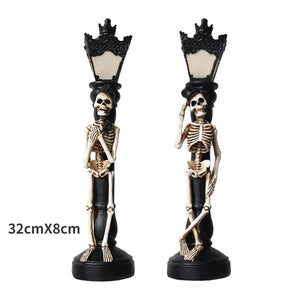 Halloween Resin Glow Skeleton Crow Street Lamp for Home Table Haunted House Bar Horror Props Halloween Party Decoration Supplies acacuss