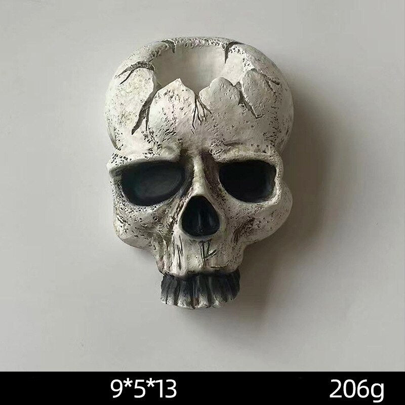 Halloween Skeleton Candle Holder Home Skeleton Candlestick Holder Resin Wall Hanging Ornament Desktop Pendant Living Room Decor acacuss