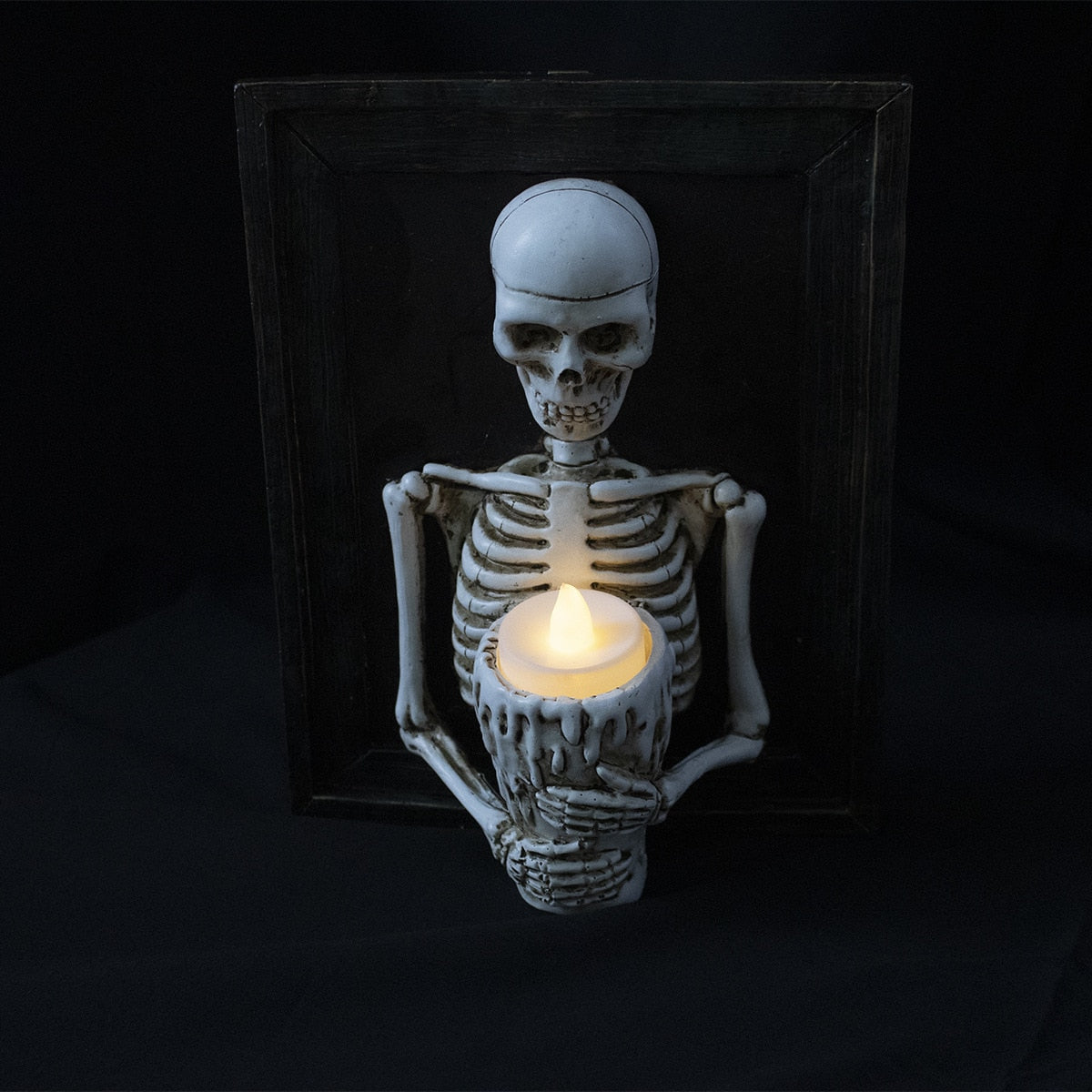 Halloween Skeleton Photo Frame Home Decoration Skeleton Candlestick Holder Resin Wall Hanger Desktop Pendant LivingRoon Decora acacuss