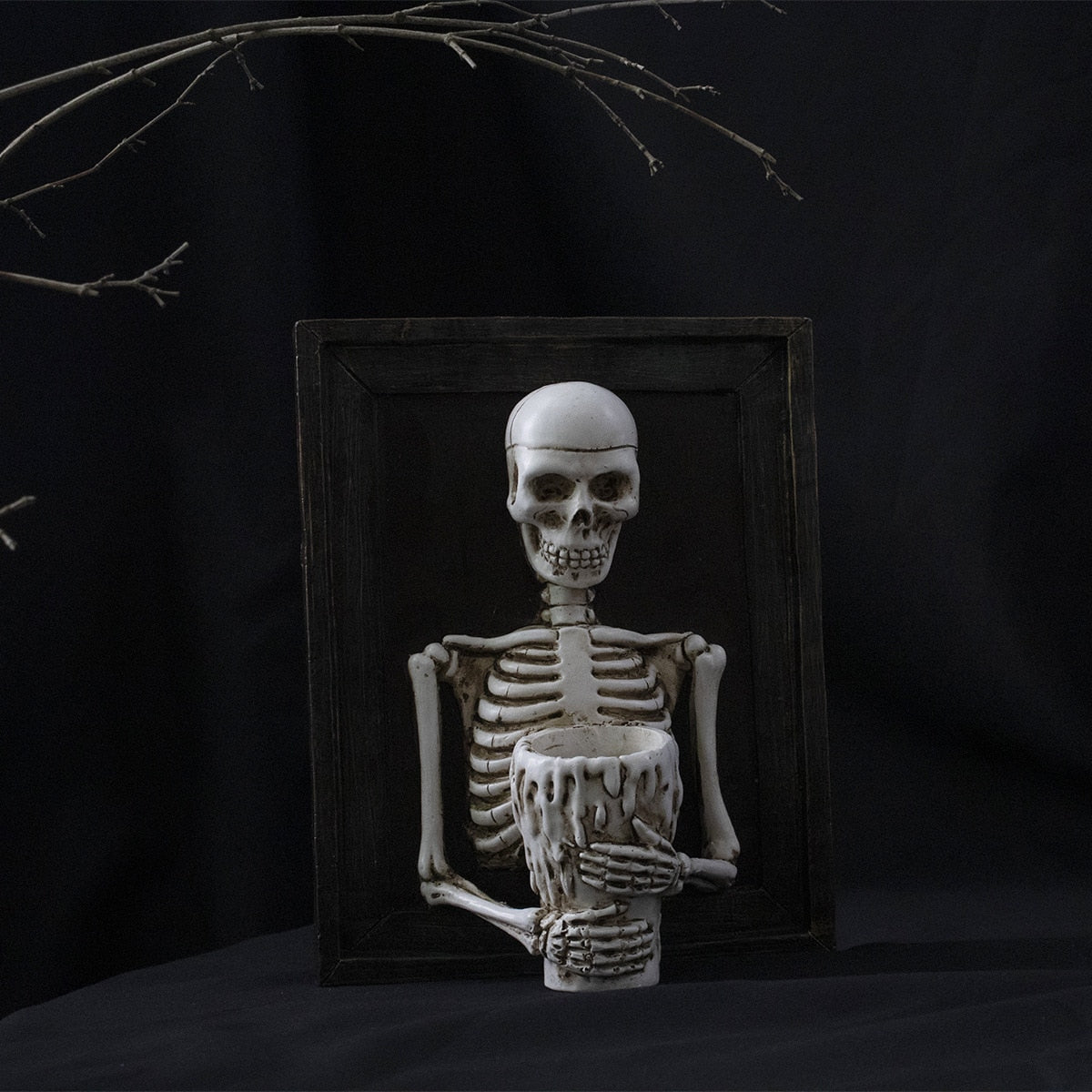Halloween Skeleton Photo Frame Home Decoration Skeleton Candlestick Holder Resin Wall Hanger Desktop Pendant LivingRoon Decora acacuss
