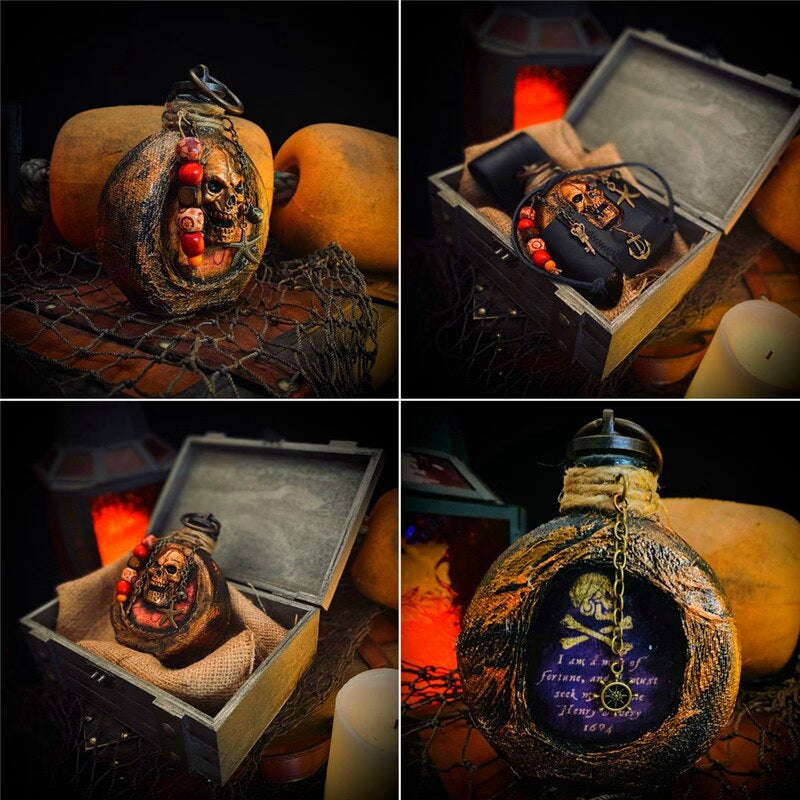 Halloween Skeleton Pirate Rum Bottle Desktop Decoration Home Decoration Decoration barman accesorios whiskey decanter acacuss