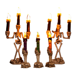 Halloween Skull Led Candle Light Ghost Hand Candlestick Battery LED Light Flameless Light Horror Props Halloween Party Bar Decor acacuss