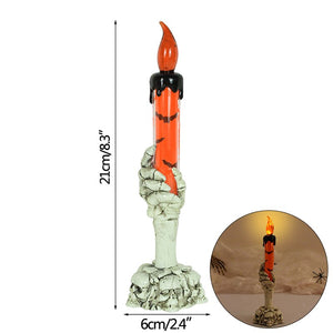 Halloween Skull Led Candle Light Ghost Hand Candlestick Battery LED Light Flameless Light Horror Props Halloween Party Bar Decor acacuss