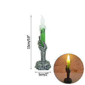 Halloween Skull Led Candle Light Ghost Hand Candlestick Battery LED Light Flameless Light Horror Props Halloween Party Bar Decor acacuss