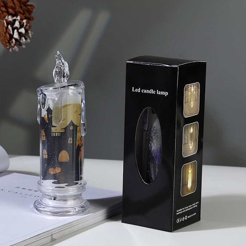 Halloween Tears LED Candle Lamp Ghost Festival Party DIY Pumpkin Bat Witch Happy Halloween Day Decor For Ghost House 20223 acacuss