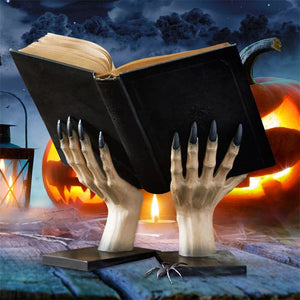 Halloween Witch Book Stand Halloween Resin Statue Witch Hand Bookends Halloween Party Table Decoration Witch Hands Book Holder acacuss