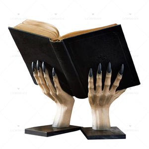 Halloween Witch Book Stand Halloween Resin Statue Witch Hand Bookends Halloween Party Table Decoration Witch Hands Book Holder acacuss