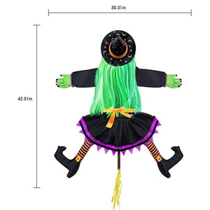 2023 New Halloween Witch Doll Courtyard Witch Crashing Into Tree Halloween Decoration Toys Funny Door Porch Tree Decors acacuss