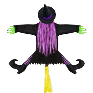 2023 New Halloween Witch Doll Courtyard Witch Crashing Into Tree Halloween Decoration Toys Funny Door Porch Tree Decors acacuss