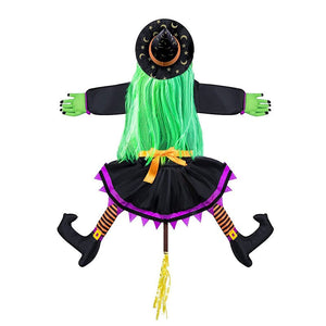 2023 New Halloween Witch Doll Courtyard Witch Crashing Into Tree Halloween Decoration Toys Funny Door Porch Tree Decors acacuss