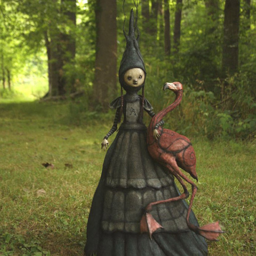 Halloween Witch Figurine Statue Resin Creepy Witch Sculptures Garden Decoration for Home Patio Yard Lawn Porch Garden Decoration acacuss