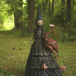 Halloween Witch Figurine Statue Resin Creepy Witch Sculptures Garden Decoration for Home Patio Yard Lawn Porch Garden Decoration acacuss