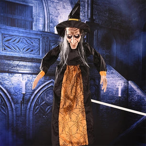 Halloween Witch Ghost Decor Horror Pendant Glowing Prank Props Electric Toys Haunted House Bar Club Home Festival Decoration acacuss