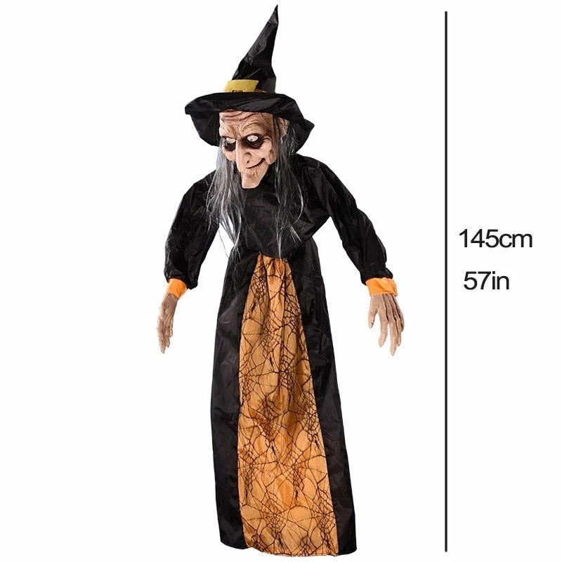 Halloween Witch Ghost Decor Horror Pendant Glowing Prank Props Electric Toys Haunted House Bar Club Home Festival Decoration acacuss