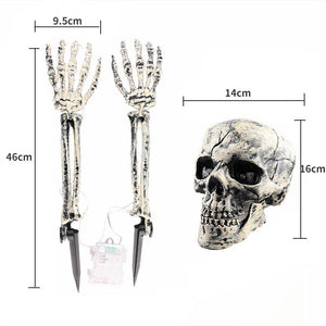Halloween skeleton skull simulation skeleton hand bone garden lawn decoration haunted house horror Halloween Home Decoration2023 acacuss