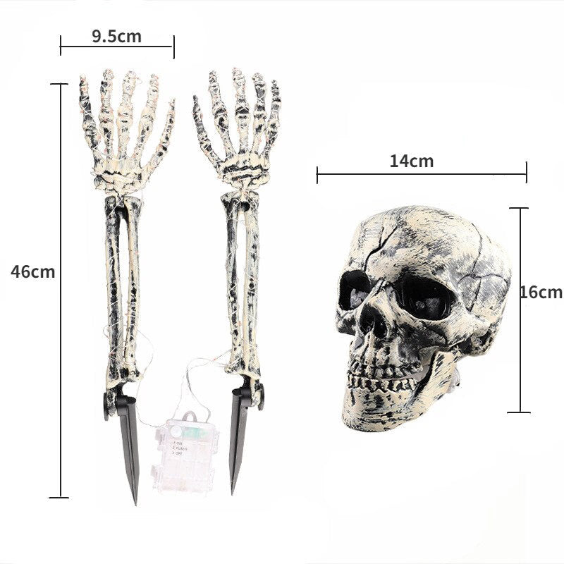 Halloween skeleton skull simulation skeleton hand bone garden lawn decoration haunted house horror Halloween Home Decoration2023 acacuss