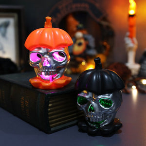 Halloween skulls electronic candles Halloween party decorations horror props outdoor garden bar haunted house decorations glow acacuss