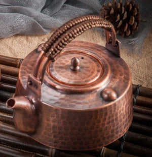 Handmade Vintage Unique  Copper Teapot Pure Copper tea kettle Teapot Solid Copper Tea pot Kettle Stovetop Teapot, 0.8Quarts - ACACUSS