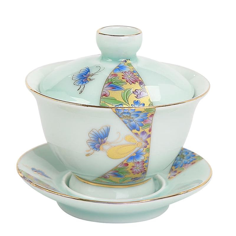 Hand Painted Gaiwan Tea Set Ceramics Kung Fu Teacup Tea Bowl Porcelain Teapot Tureen for Travel Teaware Drinkware Accessories acacuss