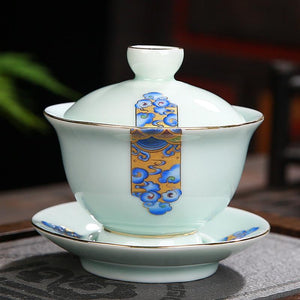 Hand Painted Gaiwan Tea Set Ceramics Kung Fu Teacup Tea Bowl Porcelain Teapot Tureen for Travel Teaware Drinkware Accessories acacuss