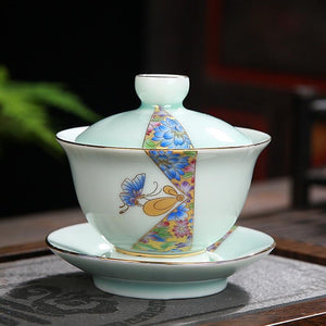 Hand Painted Gaiwan Tea Set Ceramics Kung Fu Teacup Tea Bowl Porcelain Teapot Tureen for Travel Teaware Drinkware Accessories acacuss