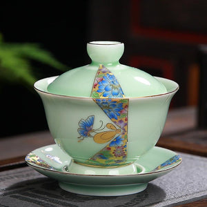 Hand Painted Gaiwan Tea Set Ceramics Kung Fu Teacup Tea Bowl Porcelain Teapot Tureen for Travel Teaware Drinkware Accessories acacuss