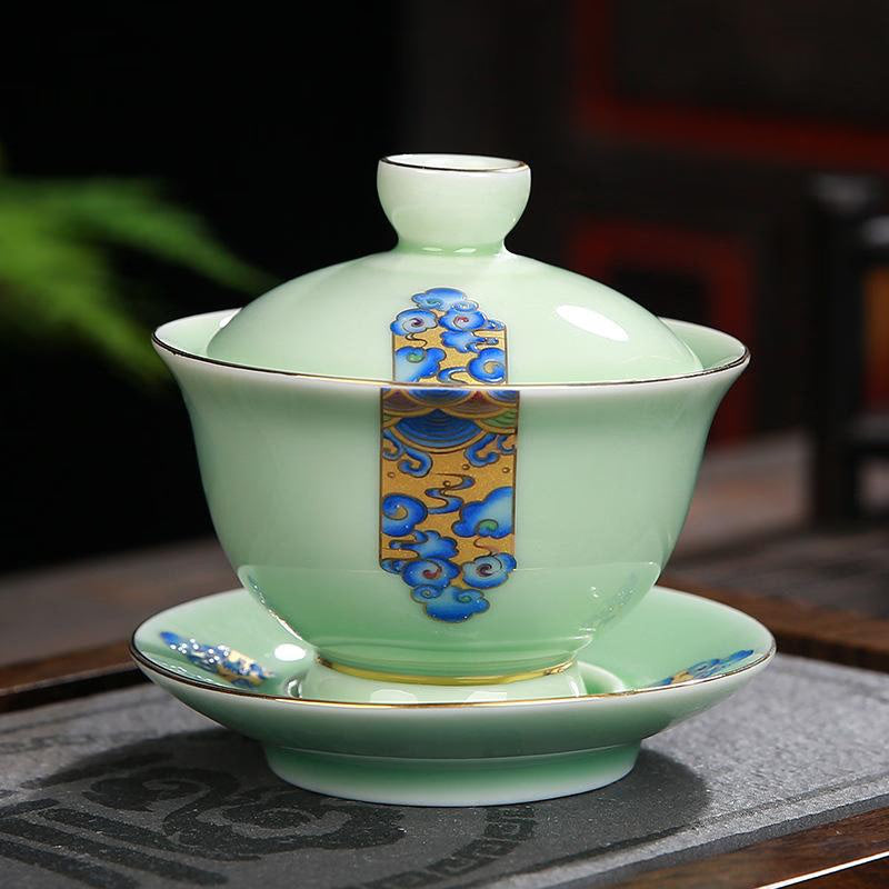Hand Painted Gaiwan Tea Set Ceramics Kung Fu Teacup Tea Bowl Porcelain Teapot Tureen for Travel Teaware Drinkware Accessories acacuss