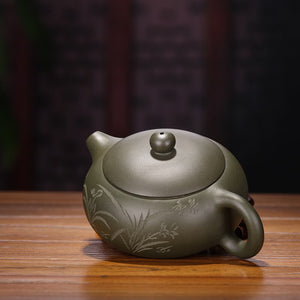 Hand Painted Orchid Pattern Tea Set Kettle Yixing Handmade Purple Clay Tea Pot Tea Ceremony Xishi Teapot Tea Ceremony Gifts acacuss