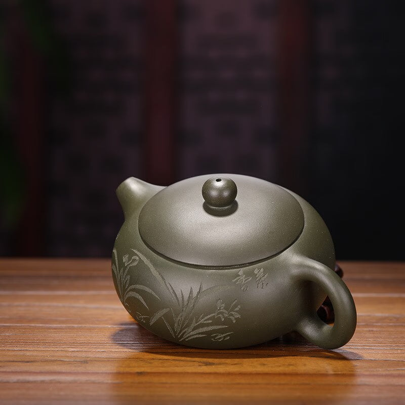 Hand Painted Orchid Pattern Tea Set Kettle Yixing Handmade Purple Clay Tea Pot Tea Ceremony Xishi Teapot Tea Ceremony Gifts acacuss