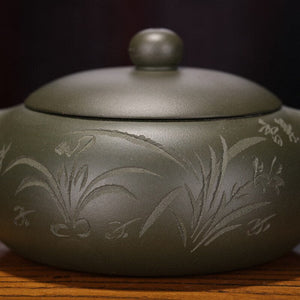 Hand Painted Orchid Pattern Tea Set Kettle Yixing Handmade Purple Clay Tea Pot Tea Ceremony Xishi Teapot Tea Ceremony Gifts acacuss