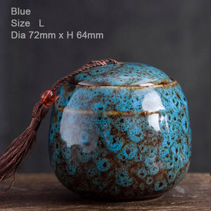 Hand-painted Ceramics Tea Storage Tank | Memorial Container Pet Ashes Casket | Japanese Ceramic Tea Container Cans Canister | Tea Ceremony - acacuss