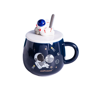 ACACUSS Handmade Astronaut Large MUG  for men with Lid For Coffee and Tea 450 Ml - ACACUSS