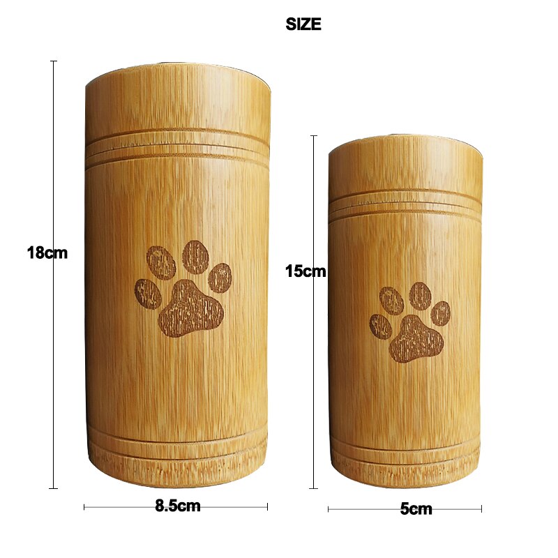 Handmade Bamboo Pet Urns Dog Paw Cat Foot Pattern Cremation Ashes Urn Keepsake Casket Columbarium Urns for Cat Dogs Accessories acacuss