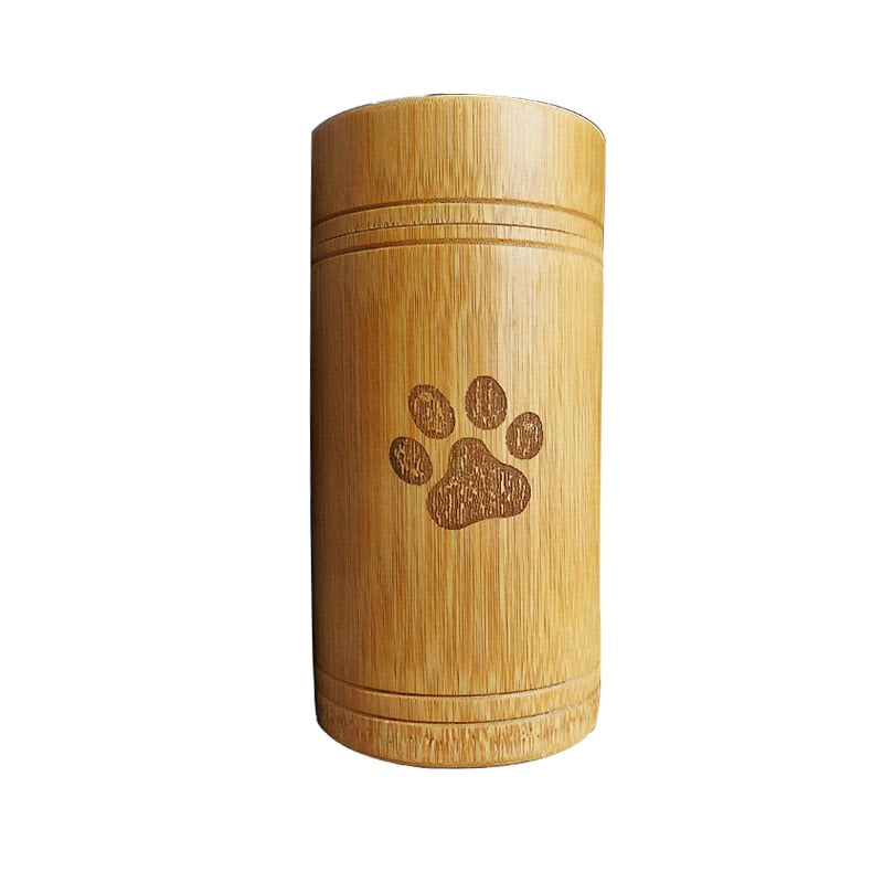 Handmade Bamboo Pet Urns Dog Paw Cat Foot Pattern Cremation Ashes Urn Keepsake Casket Columbarium Urns for Cat Dogs Accessories acacuss