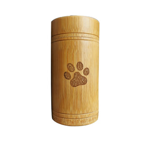 Handmade Bamboo Pet Urns Dog Paw Cat Foot Pattern Cremation Ashes Urn Keepsake Casket Columbarium Urns for Cat Dogs Accessories acacuss