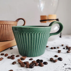 Handmade Ceramic Coffee Mug Retro Style Pottery Cups 320ml Milk Oat Breakfast Cup Heat Resistant Creative Gift for Friends acacuss