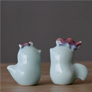 Handmade Ceramic Crafts Porcelain Chicken Rooster Chick Simulation Animal Sculpture Decorative Figurines Decoration Accessories acacuss