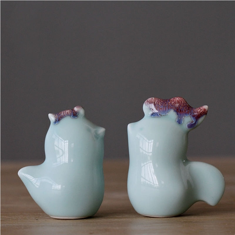 Handmade Ceramic Crafts Porcelain Chicken Rooster Chick Simulation Animal Sculpture Decorative Figurines Decoration Accessories acacuss