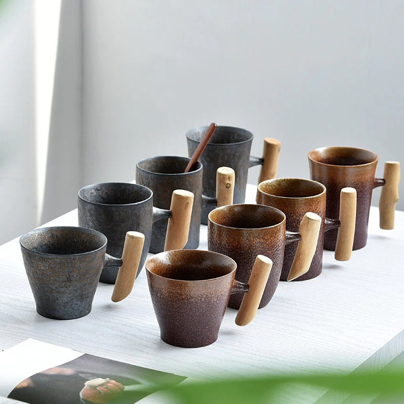 ACACUSS Handmade Coffee & Tea Ceramic Vintage Mug Cups Large - ACACUSS
