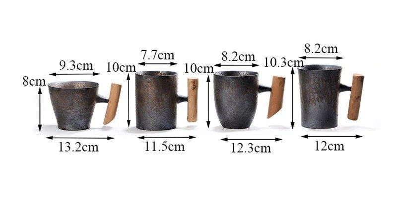 ACACUSS Handmade Coffee & Tea Ceramic Vintage Mug Cups Large - ACACUSS